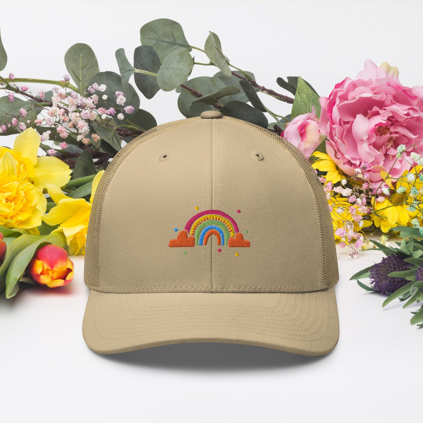 Rainbow Trucker Cap | Six-Panel Trucker Cap | Urgedme 