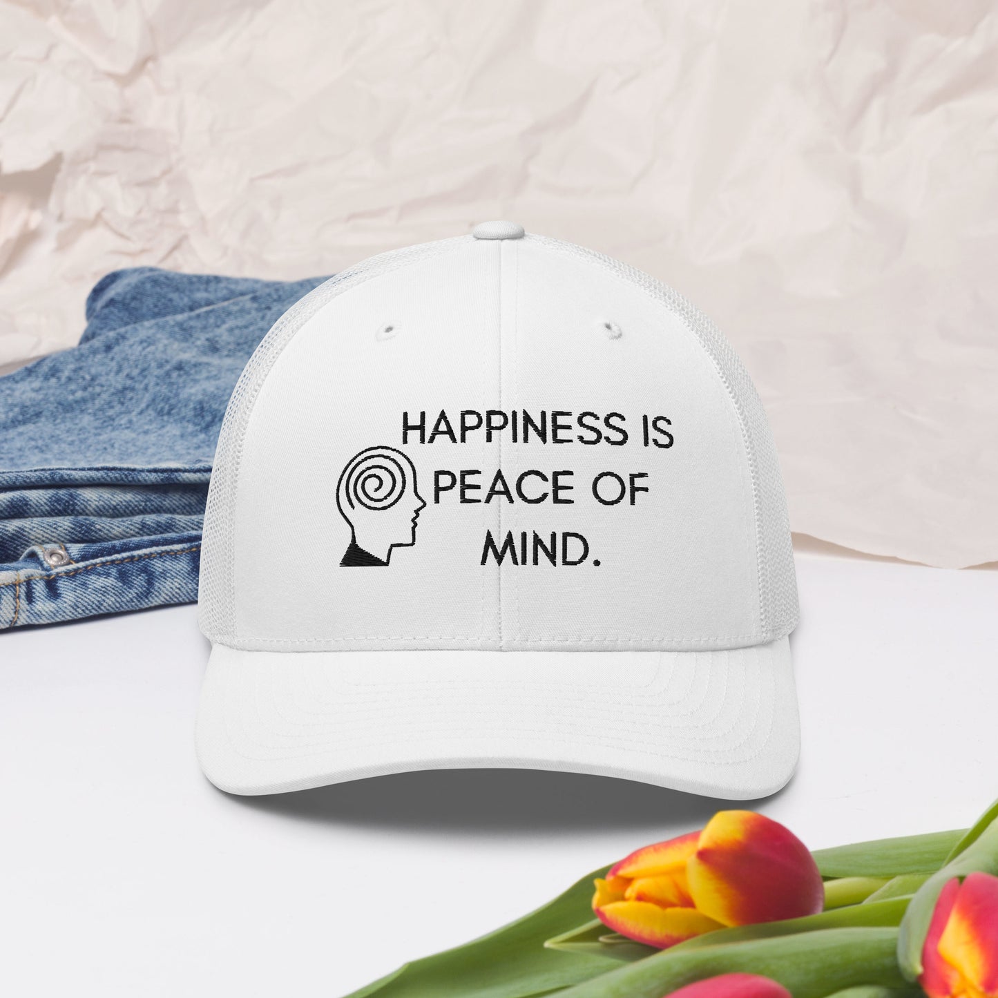 HAPPINESS IS PEACE OF MIND II Trucker Cap