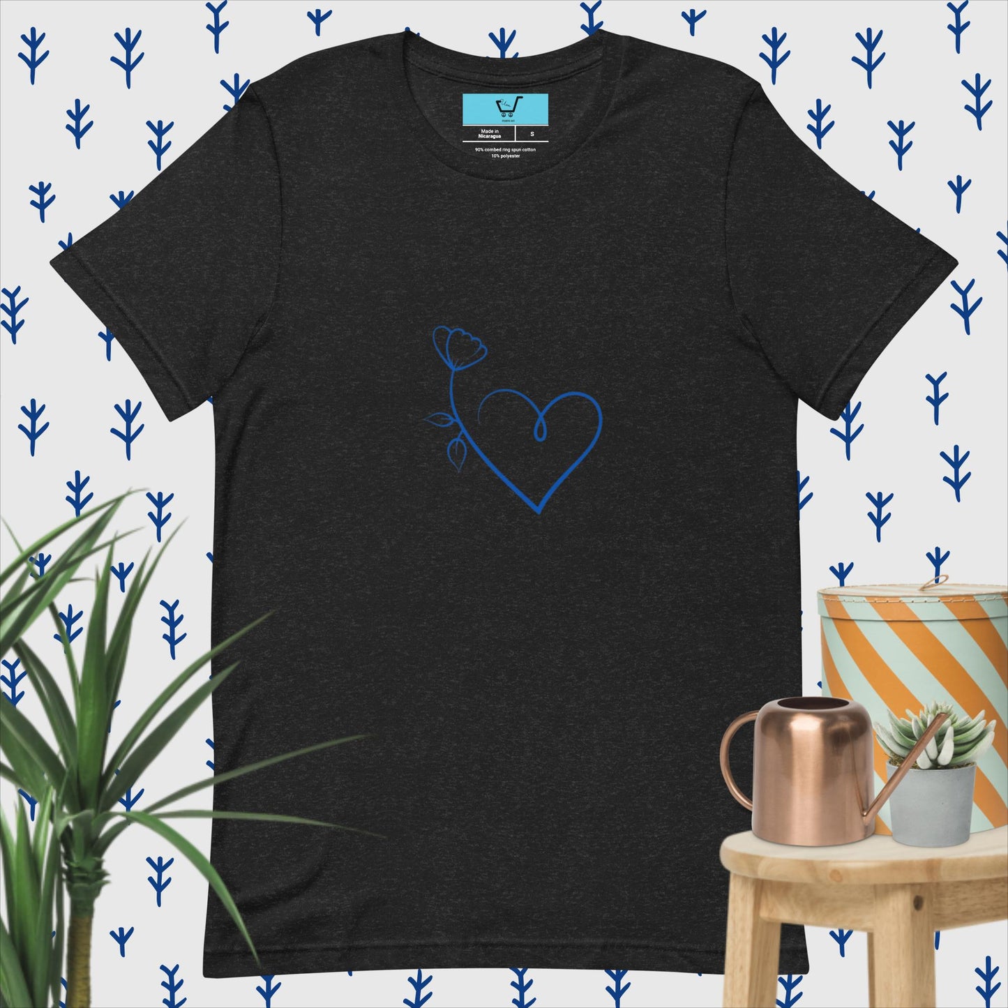 Heart Flower T-Shirt | Printed Flower T-Shirt | Urgedme