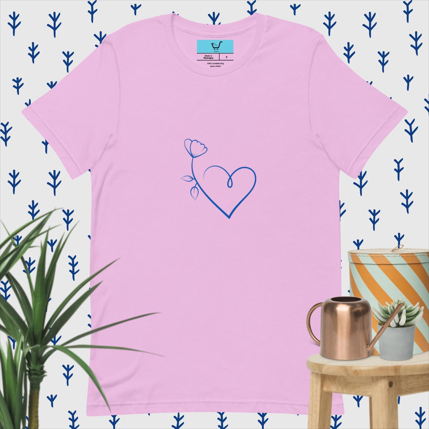 Heart Flower T-Shirt | Printed Flower T-Shirt | Urgedme