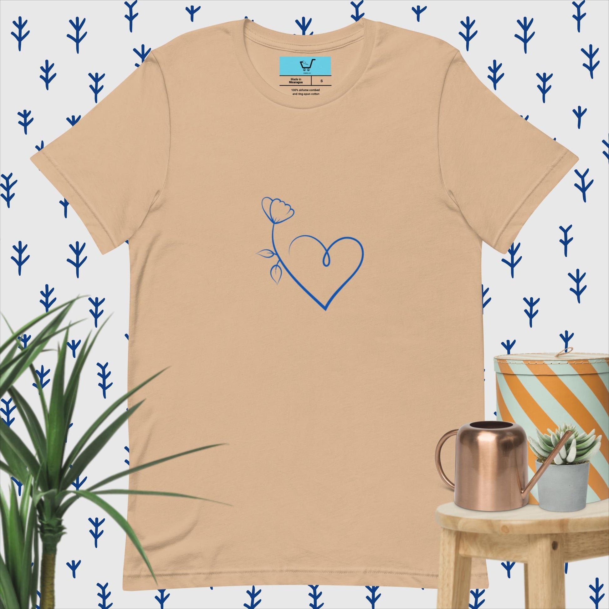 Heart Flower T-Shirt | Printed Flower T-Shirt | Urgedme